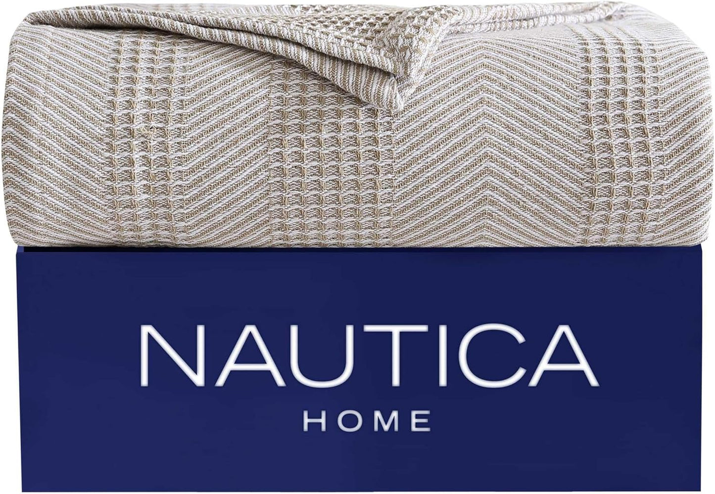 Nautica Blanket Soft Cotton Bedding, Medium Weight for All Seasons, Queen, Navy