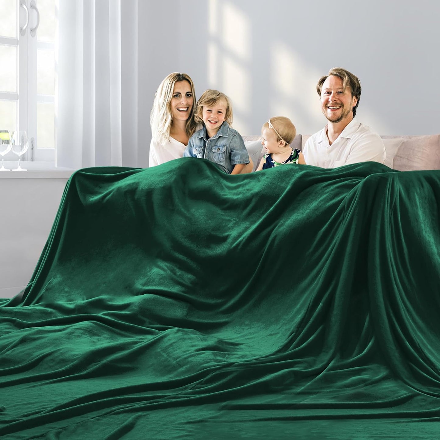 Oversized Blanket 120x120 Inches, Giant Huge Companion for Bed, Sofa,Travel and Camping, Extra Large Big Soft Blanket Fits The Whole Family and Outdoors, Dark Grey 10'x10'