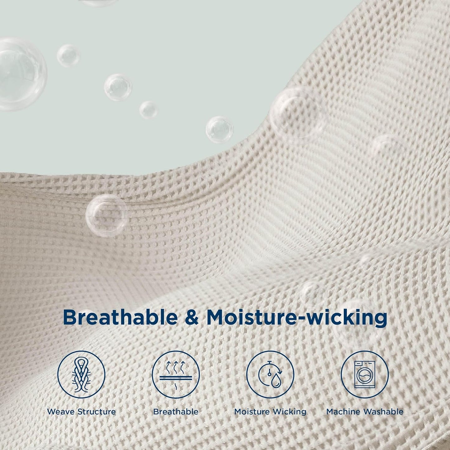 Bedsure 100% Cotton Blanket Queen Size, Waffle Weave Lightweight Summer Blanket for Bed, Knit Woven Thin Breathable Waffle Bedding Decor Gifts for Bedroom, Hotel, Hospital, Linen Beige, 90" x 90"