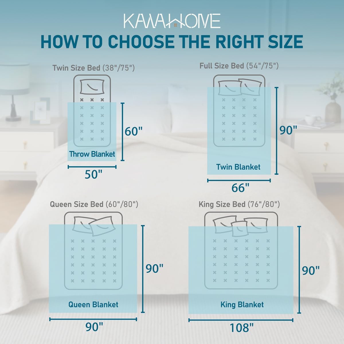 KAWAHOME Summer Sweatshirt Blanket King Size for Bed-Lightweight Breathable Blankets,Soft Thin Knit Jersey Blanket for Hot Sleepers,108 X 90 Inches, Heather Grey
