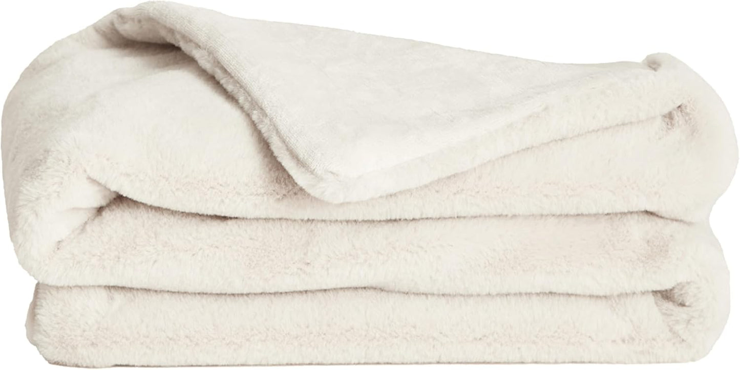 UnHide Lil’ Marsh | Faux Fur Blanket | Durable, Lightweight, Extra Soft Blanket | Machine Washable | Add a Layer of Softness to Any Bed, Couch, or Reading Chair | Rosy Baby, Medium (60” x 80”)