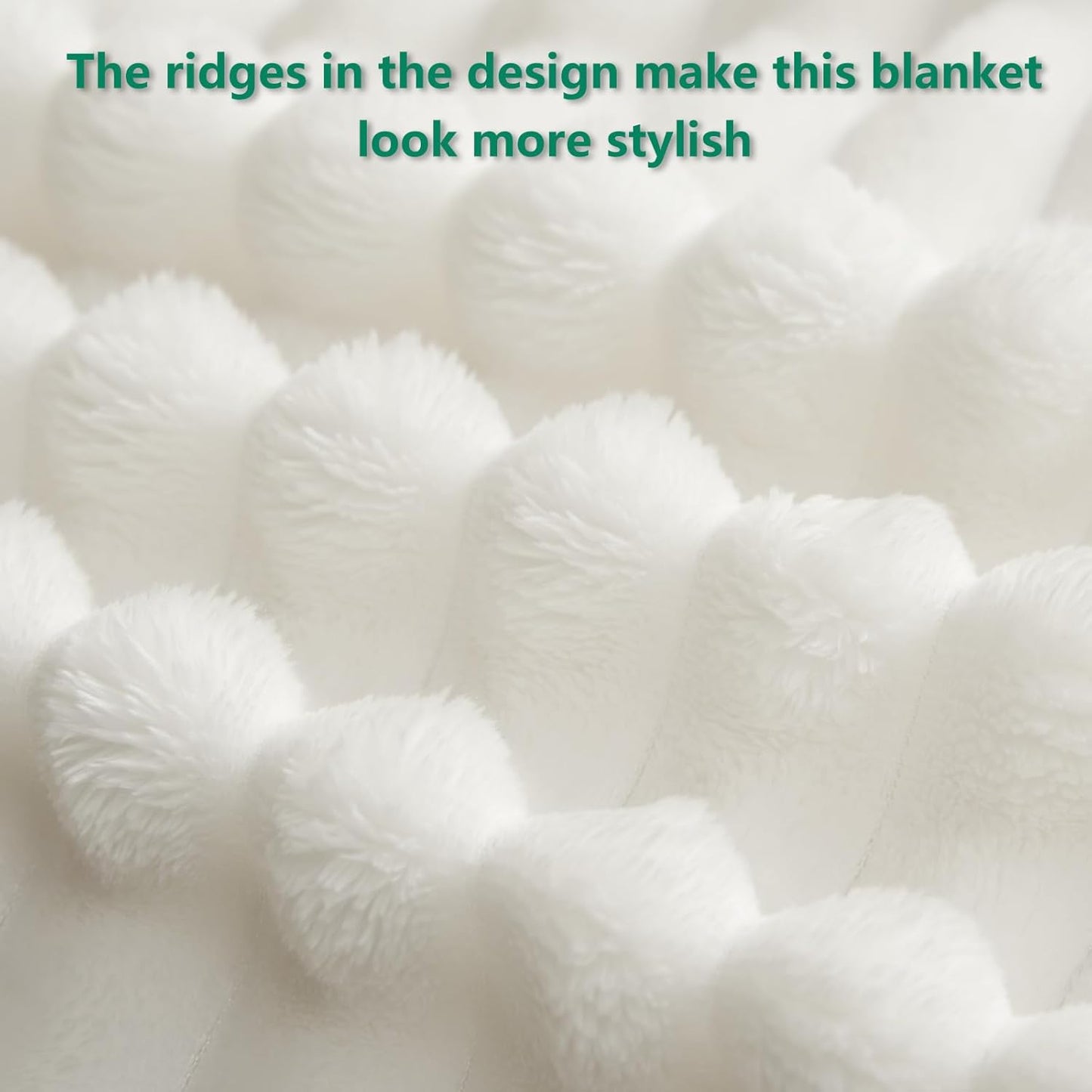 White Queen Size Blanket for Bed - 300GSM Soft Cozy Soft Blankets for Women, Cute Large Lightweight Bedding Fleece Throws for Girls, White, 90x90 Inches