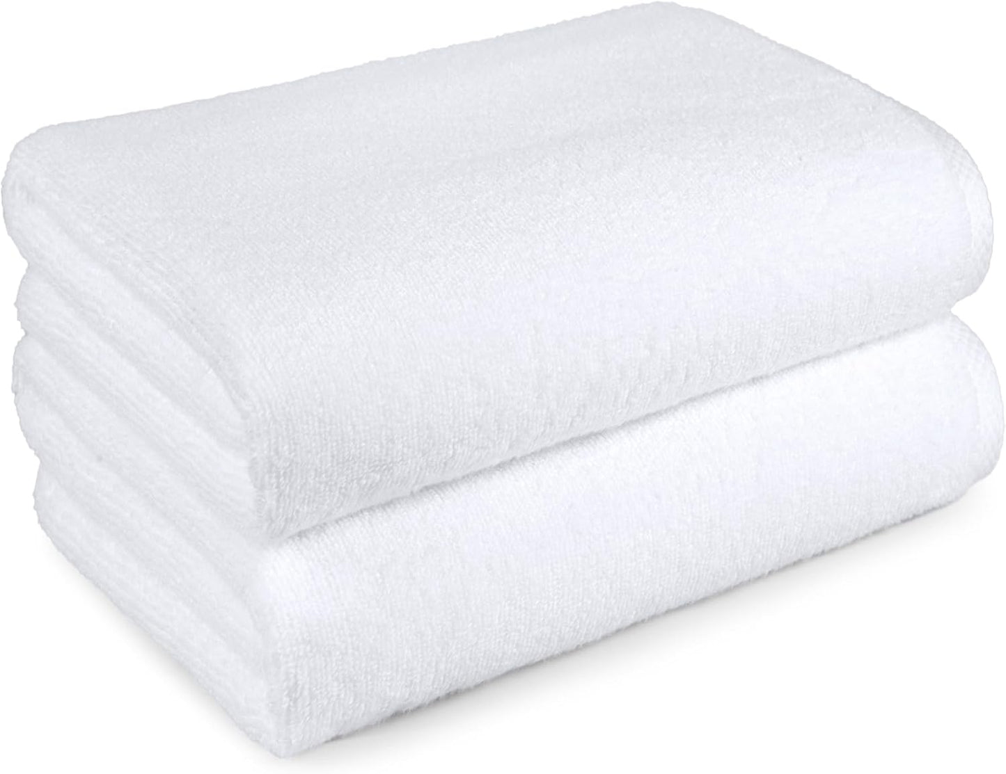 Amazon Basics 2 Piece Quick-Dry Oversize Bath Towel, 100% Cotton, Lake Blue, 54" x 30"