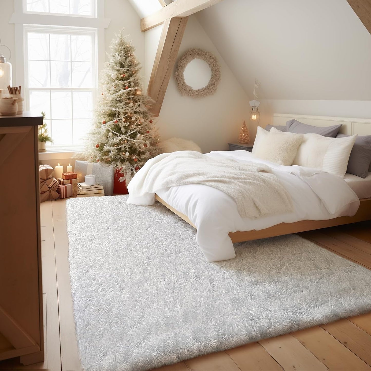 Ophanie Upgrade 5x8 Rugs for Living Room,Grey Fluffy Carpet Large Fuzzy Plush Shag Comfy Soft,Non-Slip Indoor Floor Carpet,for Kids Boys Girls,Room,Bedroom,Playroom,Home Decor Aesthetic