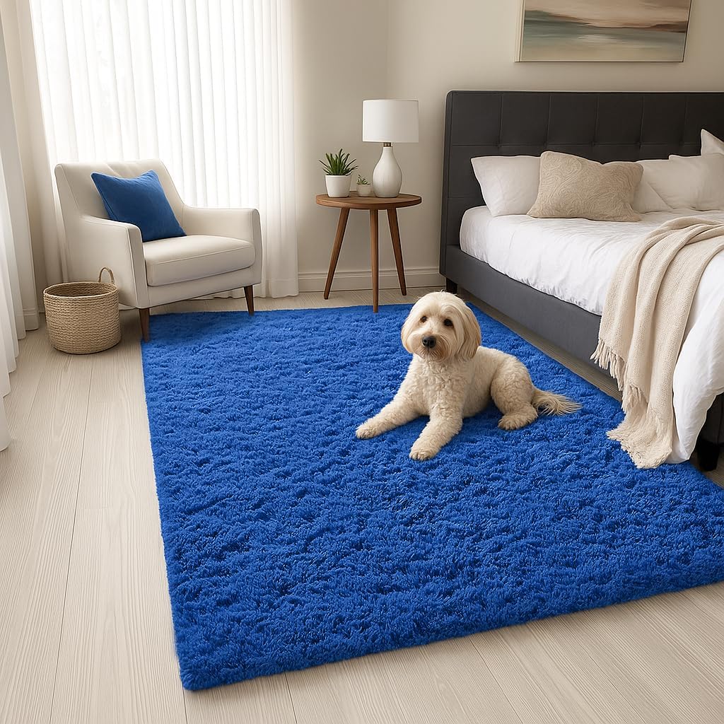 Ophanie Upgrade 5x8 Rugs for Living Room,Grey Fluffy Carpet Large Fuzzy Plush Shag Comfy Soft,Non-Slip Indoor Floor Carpet,for Kids Boys Girls,Room,Bedroom,Playroom,Home Decor Aesthetic