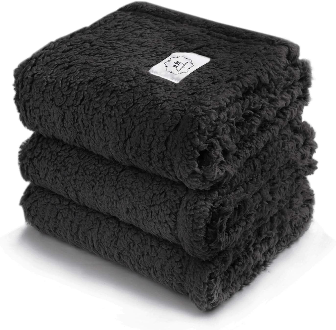 1 Pack 3 Calming Blankets Fluffy Premium Fleece Pet Blanket Soft Sherpa Throw for Dog Puppy Cat Beige Large (41" x31'')