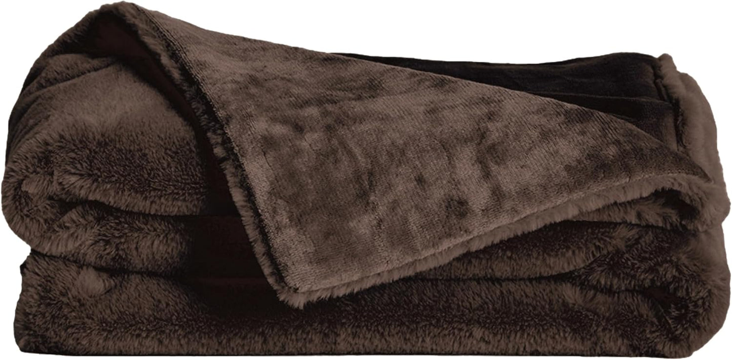 UnHide Lil’ Marsh | Faux Fur Blanket | Durable, Lightweight, Extra Soft Blanket | Machine Washable | Add a Layer of Softness to Any Bed, Couch, or Reading Chair | Rosy Baby, Medium (60” x 80”)