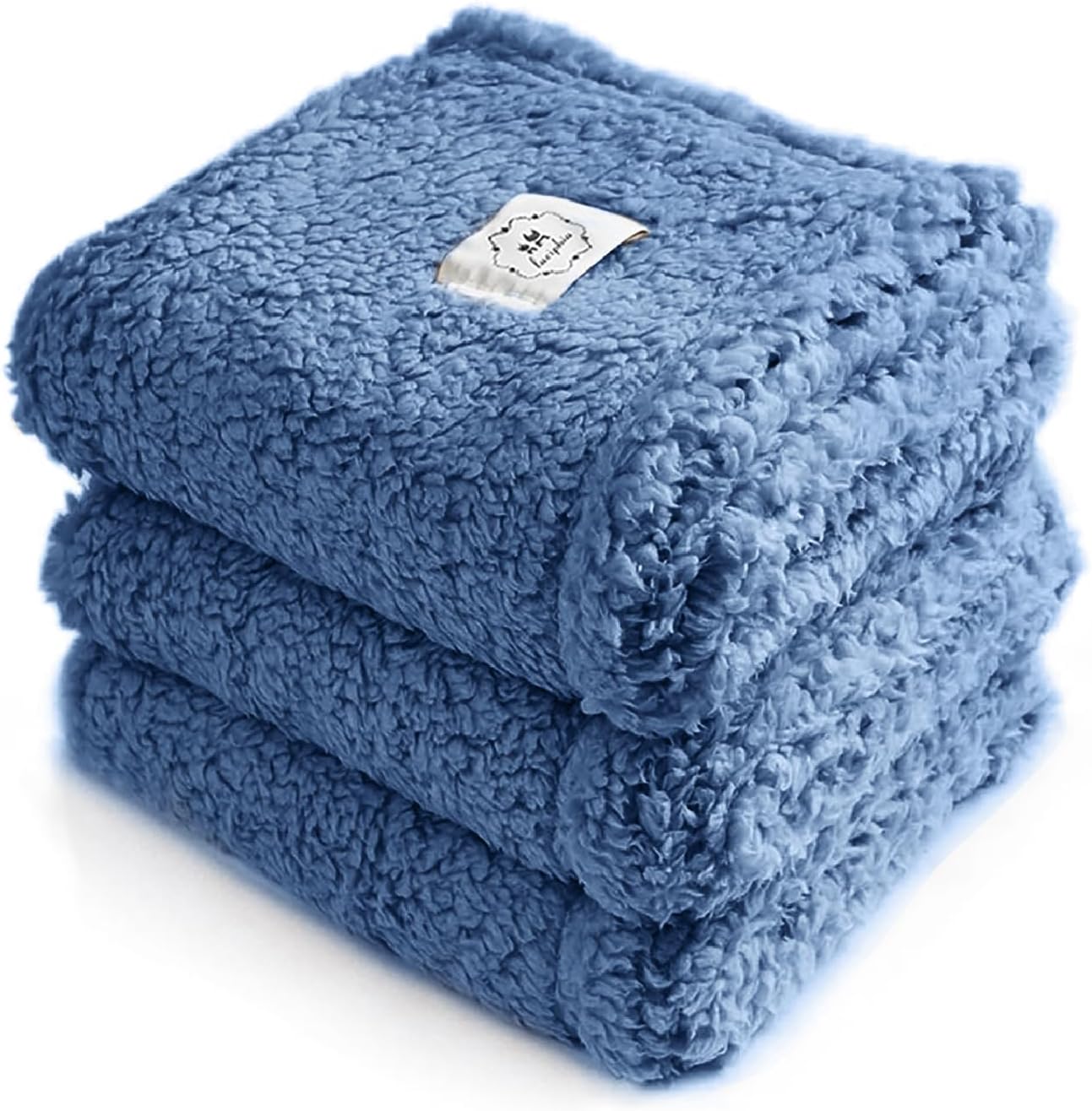 1 Pack 3 Calming Blankets Fluffy Premium Fleece Pet Blanket Soft Sherpa Throw for Dog Puppy Cat Beige Large (41" x31'')