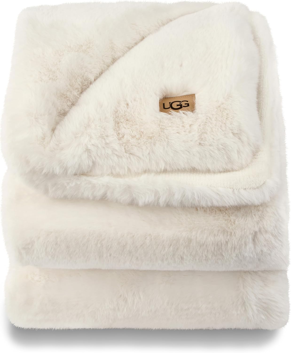 UGG Euphoria Plush Faux Fur Throw Blanket Medium Weight Reversible Luxury Soft Throw for Couch Bed or Chair Hypoallergenic Machine Washable Home Decor Blanket, 50-inch x 70-inch, Indigo Navy Blue