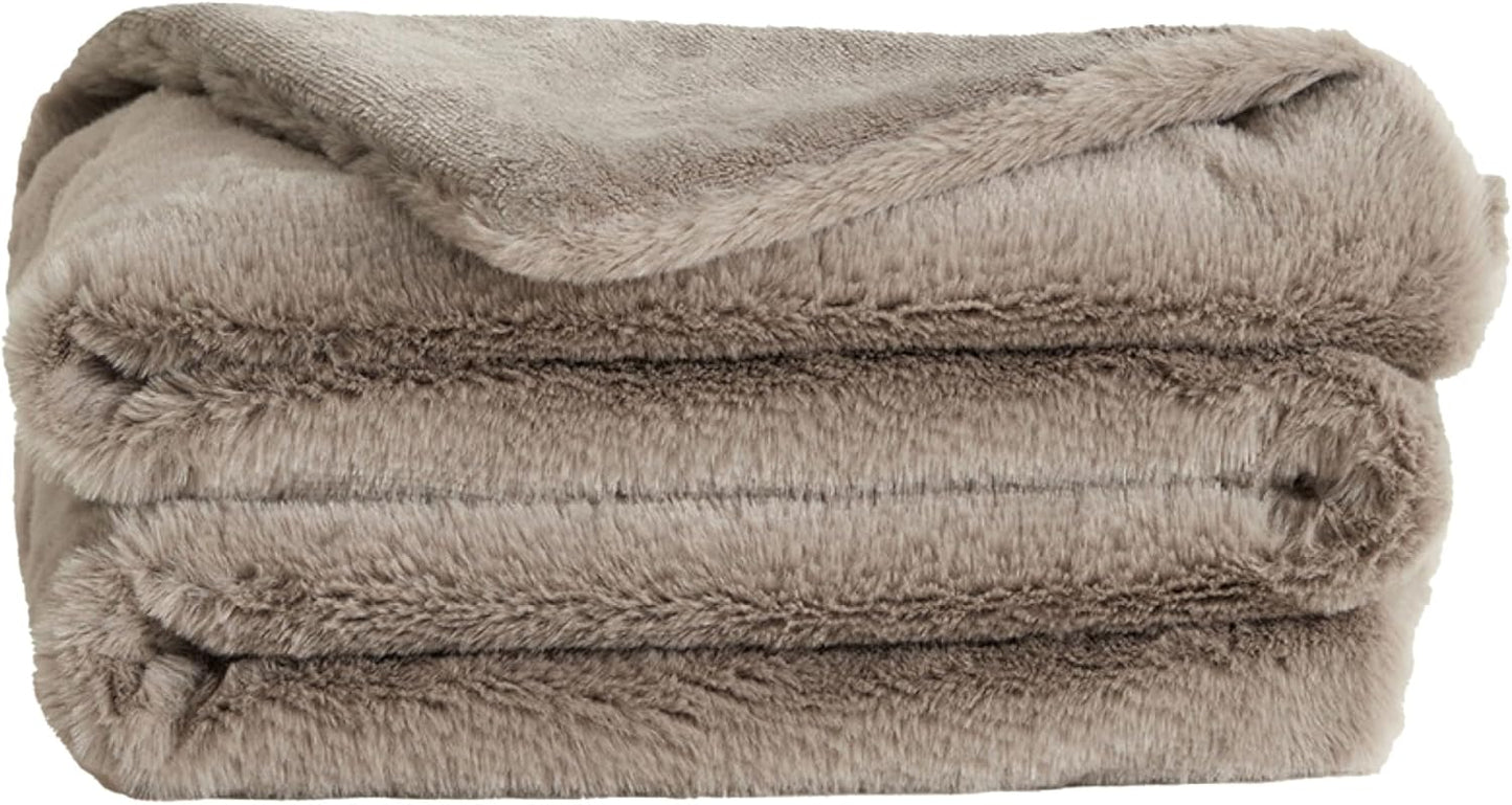 UnHide Lil’ Marsh | Faux Fur Blanket | Durable, Lightweight, Extra Soft Blanket | Machine Washable | Add a Layer of Softness to Any Bed, Couch, or Reading Chair | Rosy Baby, Medium (60” x 80”)