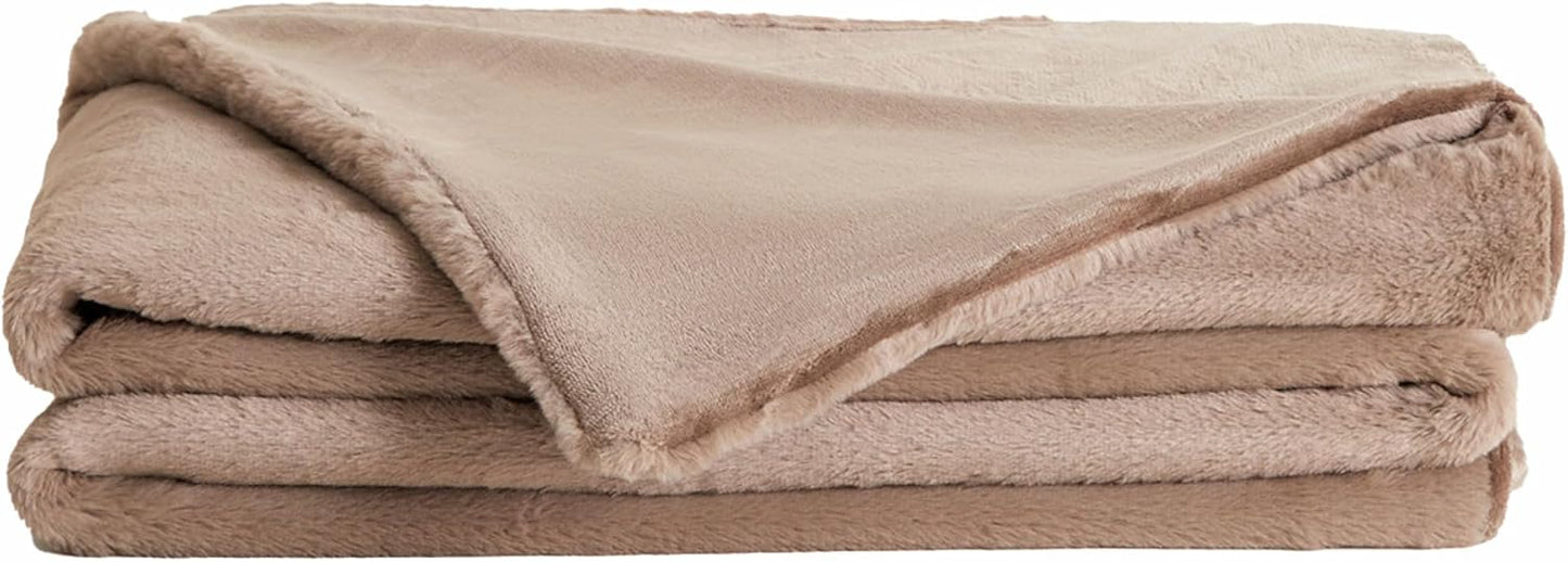 UnHide Lil’ Marsh | Faux Fur Blanket | Durable, Lightweight, Extra Soft Blanket | Machine Washable | Add a Layer of Softness to Any Bed, Couch, or Reading Chair | Rosy Baby, Medium (60” x 80”)