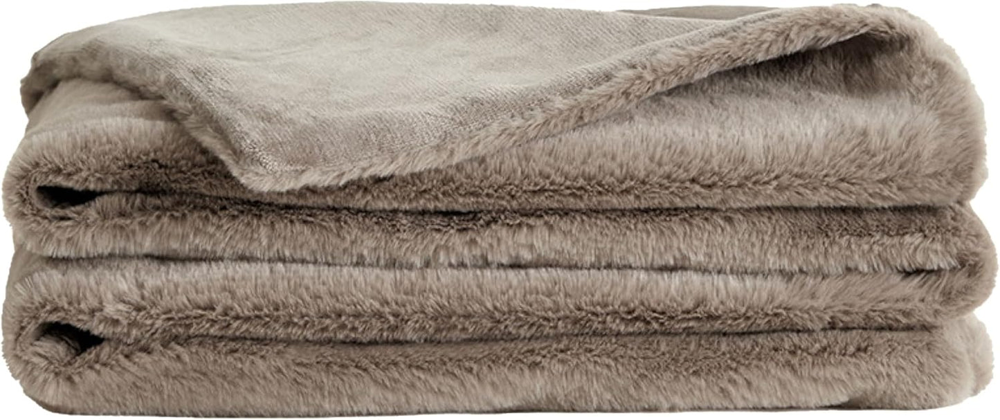 UnHide Lil’ Marsh | Faux Fur Blanket | Durable, Lightweight, Extra Soft Blanket | Machine Washable | Add a Layer of Softness to Any Bed, Couch, or Reading Chair | Rosy Baby, Medium (60” x 80”)