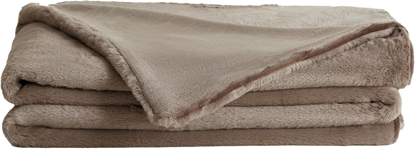 UnHide Lil’ Marsh | Faux Fur Blanket | Durable, Lightweight, Extra Soft Blanket | Machine Washable | Add a Layer of Softness to Any Bed, Couch, or Reading Chair | Rosy Baby, Medium (60” x 80”)
