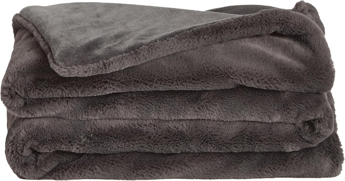UnHide Lil’ Marsh | Faux Fur Blanket | Durable, Lightweight, Extra Soft Blanket | Machine Washable | Add a Layer of Softness to Any Bed, Couch, or Reading Chair | Rosy Baby, Medium (60” x 80”)
