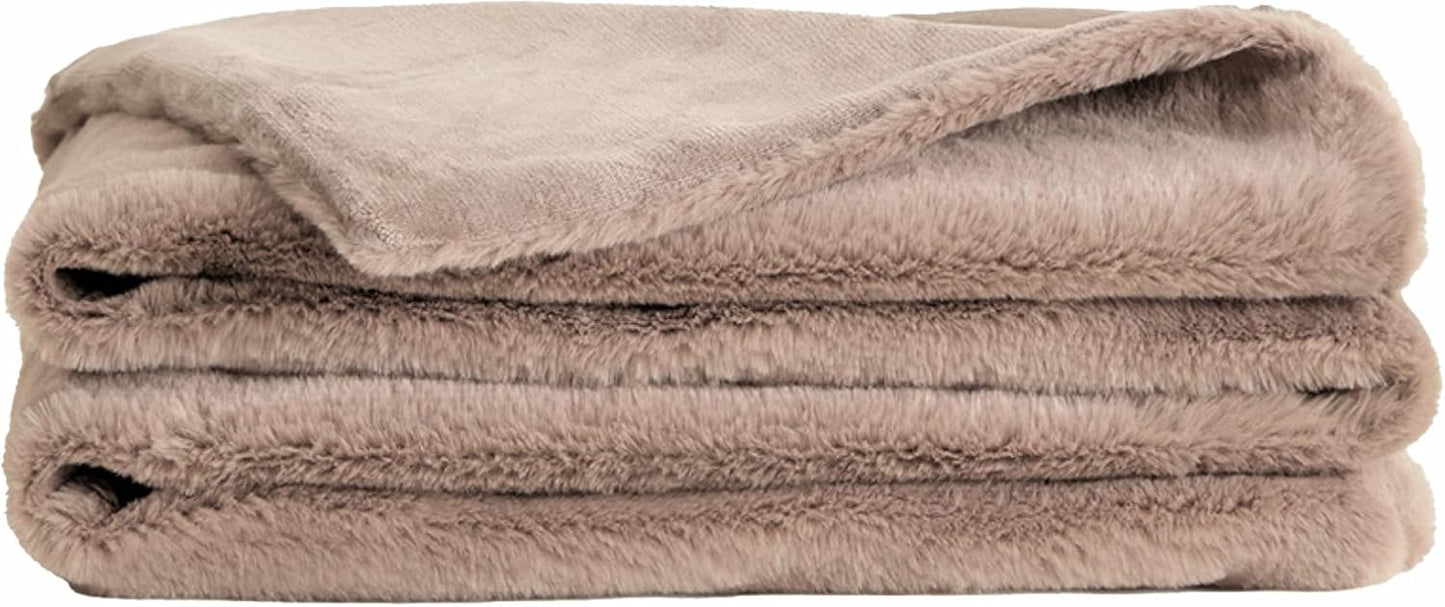 UnHide Lil’ Marsh | Faux Fur Blanket | Durable, Lightweight, Extra Soft Blanket | Machine Washable | Add a Layer of Softness to Any Bed, Couch, or Reading Chair | Rosy Baby, Medium (60” x 80”)