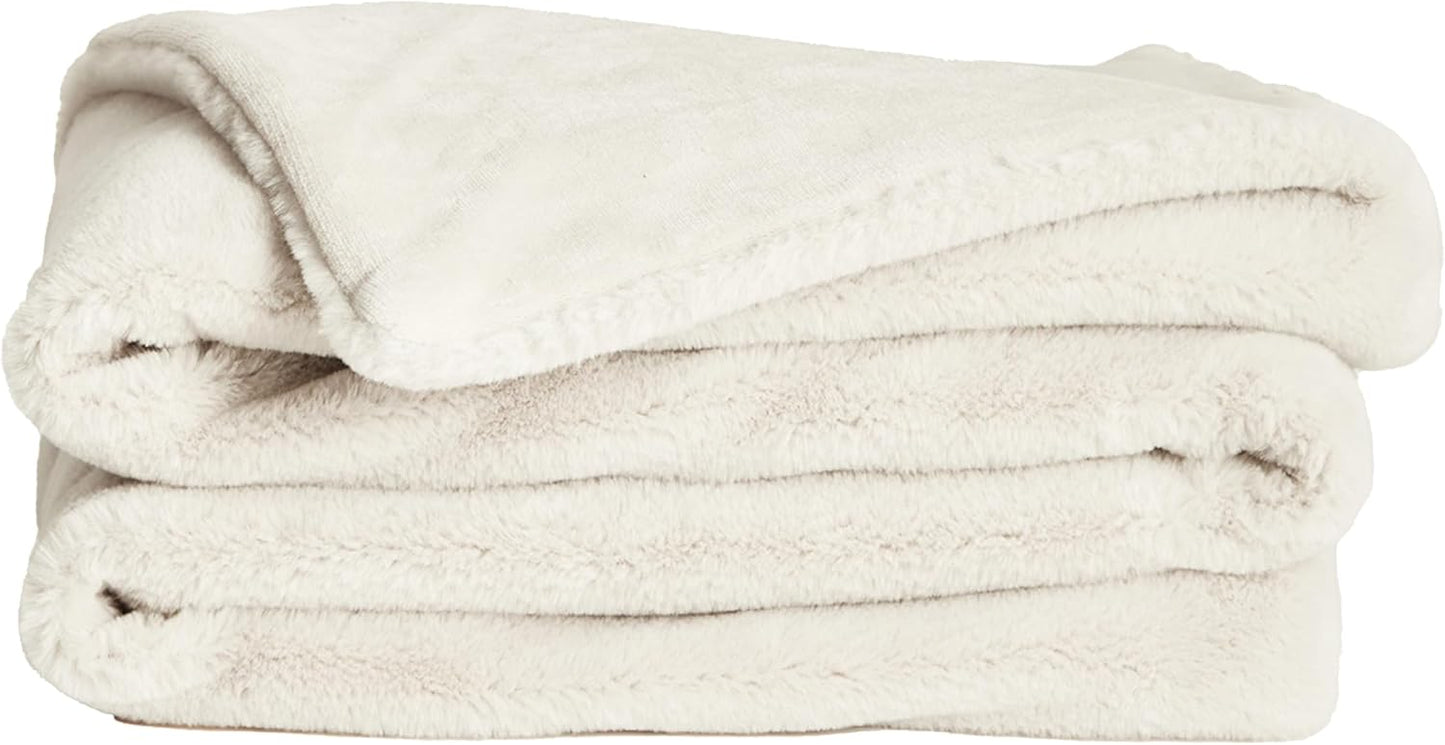 UnHide Lil’ Marsh | Faux Fur Blanket | Durable, Lightweight, Extra Soft Blanket | Machine Washable | Add a Layer of Softness to Any Bed, Couch, or Reading Chair | Rosy Baby, Medium (60” x 80”)