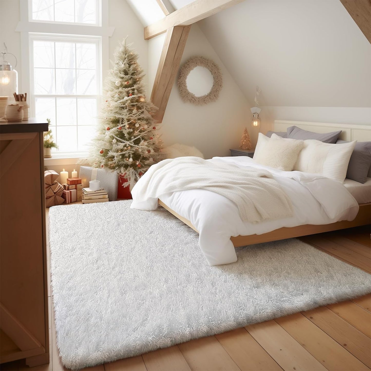 Ophanie Upgrade 5x8 Rugs for Living Room,Grey Fluffy Carpet Large Fuzzy Plush Shag Comfy Soft,Non-Slip Indoor Floor Carpet,for Kids Boys Girls,Room,Bedroom,Playroom,Home Decor Aesthetic
