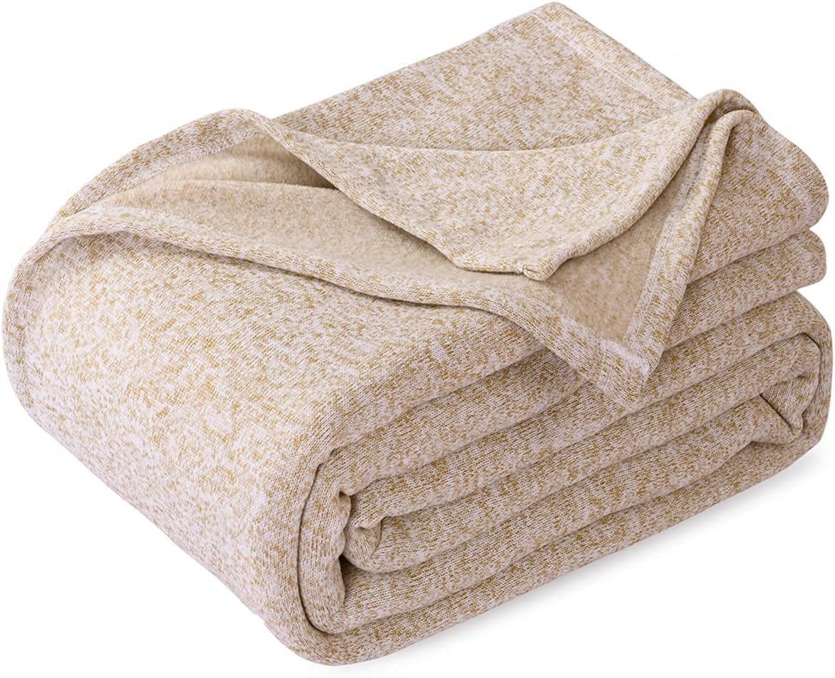 KAWAHOME Summer Sweatshirt Blanket King Size for Bed-Lightweight Breathable Blankets,Soft Thin Knit Jersey Blanket for Hot Sleepers,108 X 90 Inches, Heather Grey