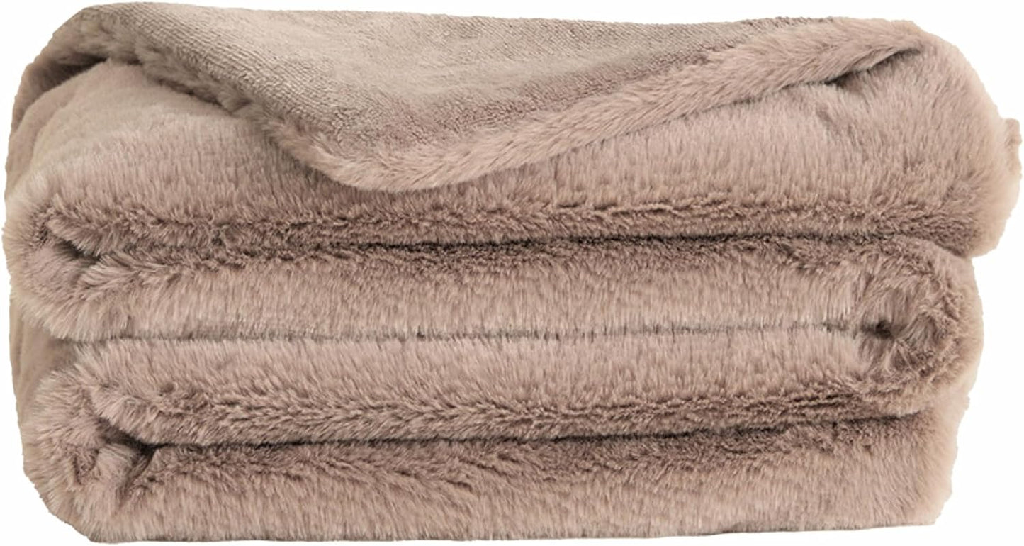 UnHide Lil’ Marsh | Faux Fur Blanket | Durable, Lightweight, Extra Soft Blanket | Machine Washable | Add a Layer of Softness to Any Bed, Couch, or Reading Chair | Rosy Baby, Medium (60” x 80”)