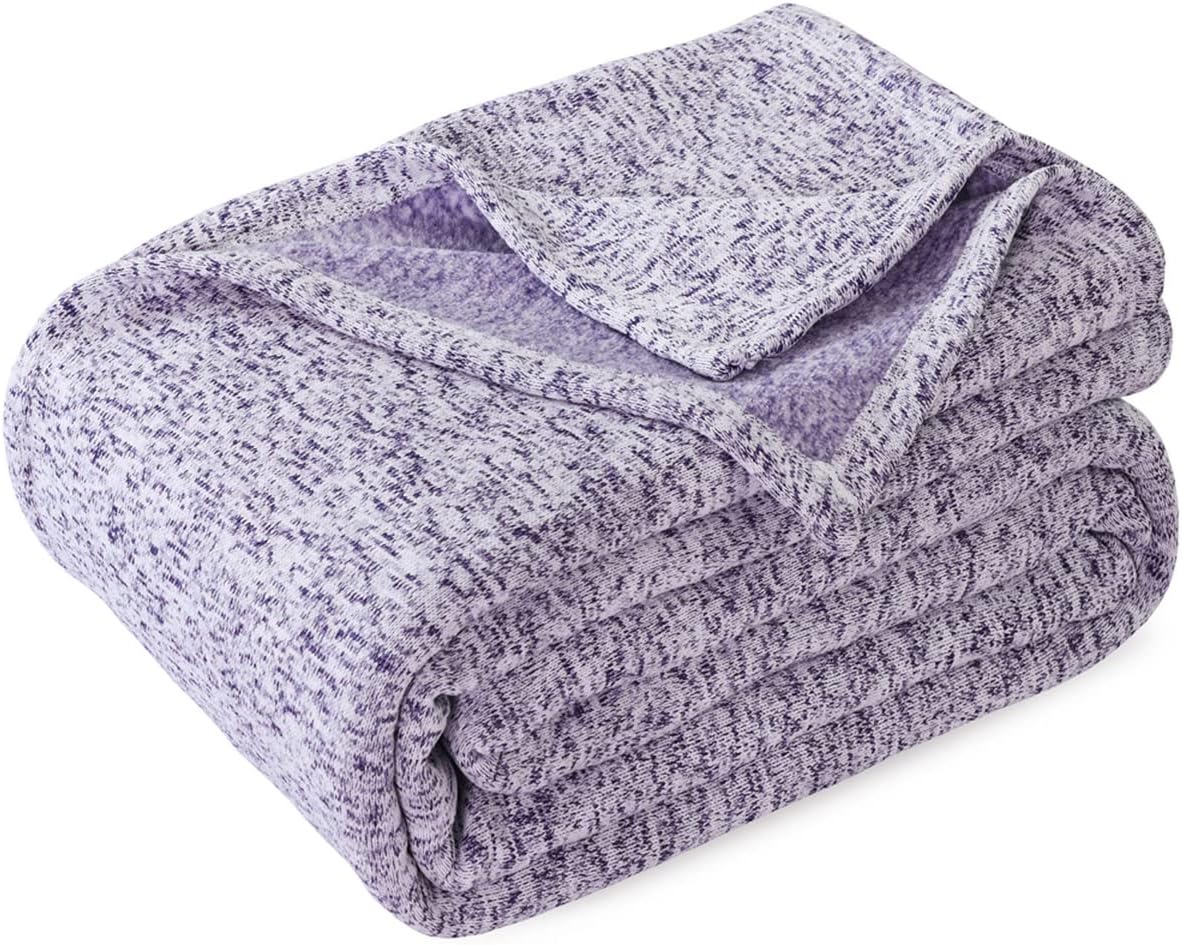 KAWAHOME Summer Sweatshirt Blanket King Size for Bed-Lightweight Breathable Blankets,Soft Thin Knit Jersey Blanket for Hot Sleepers,108 X 90 Inches, Heather Grey