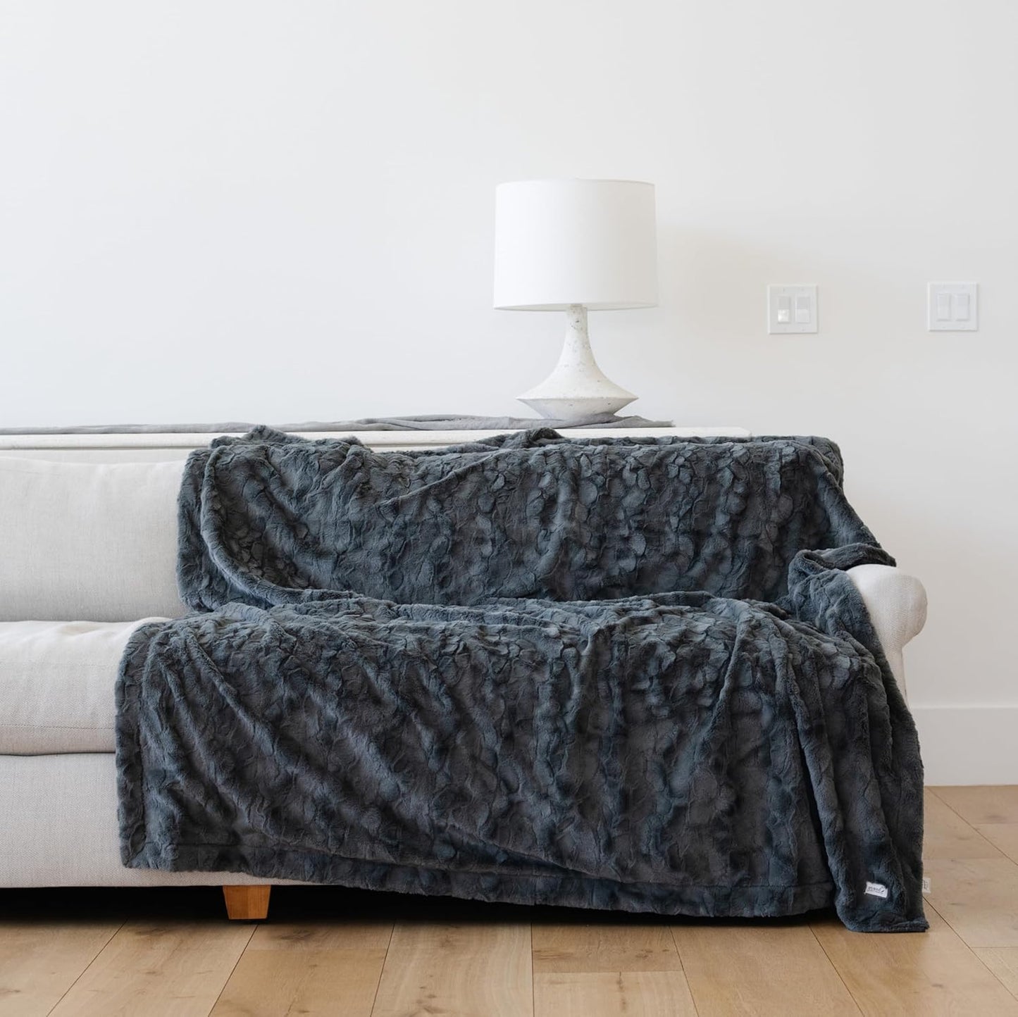 GRACED SOFT LUXURIES Throw Blanket Softest Warm Elegant Cozy Faux Fur Aesthetic for Home, Couch, Sofa, Bed, Living Room (Solid Ivory, Extra Large 60" x 80")