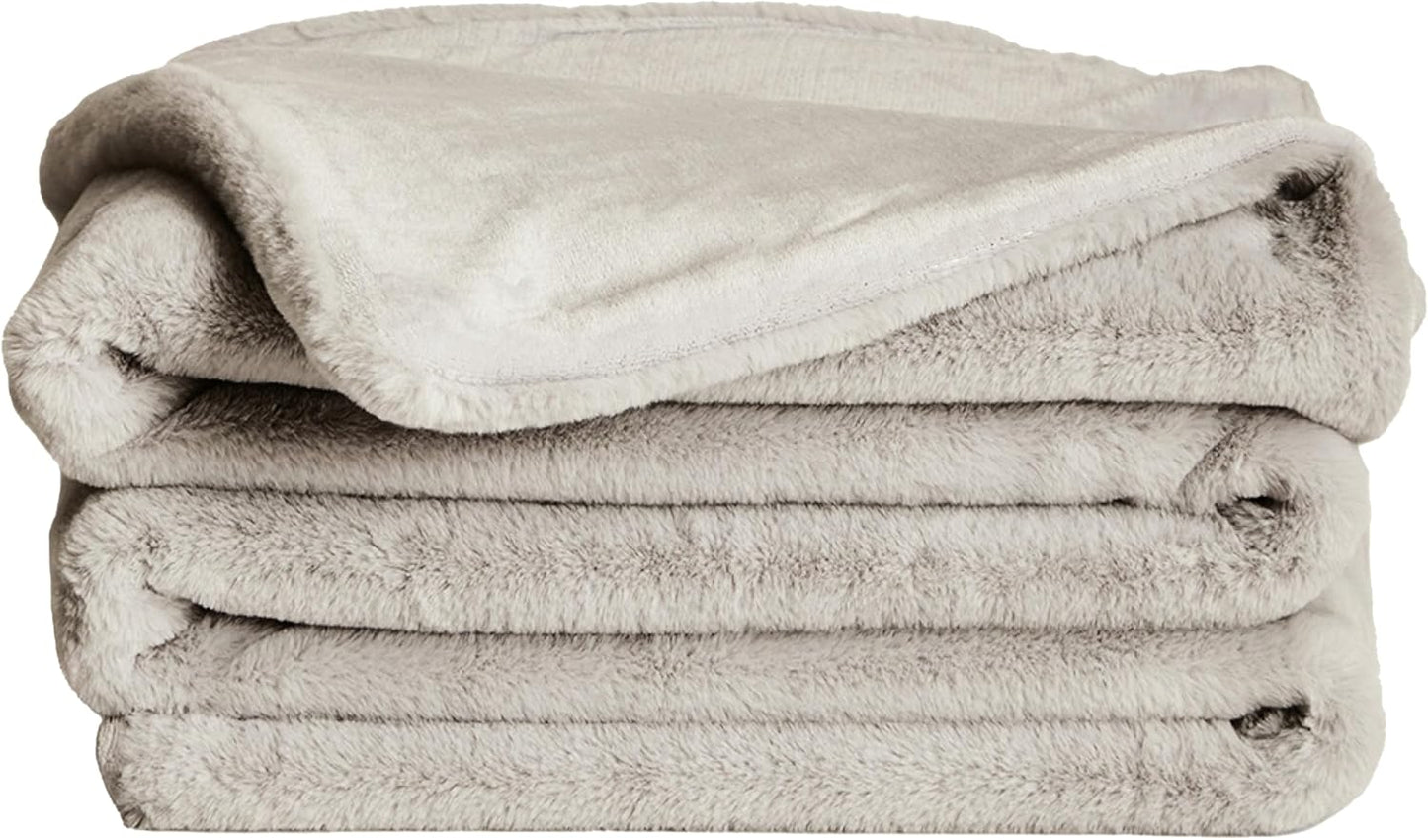 UnHide Lil’ Marsh | Faux Fur Blanket | Durable, Lightweight, Extra Soft Blanket | Machine Washable | Add a Layer of Softness to Any Bed, Couch, or Reading Chair | Rosy Baby, Medium (60” x 80”)