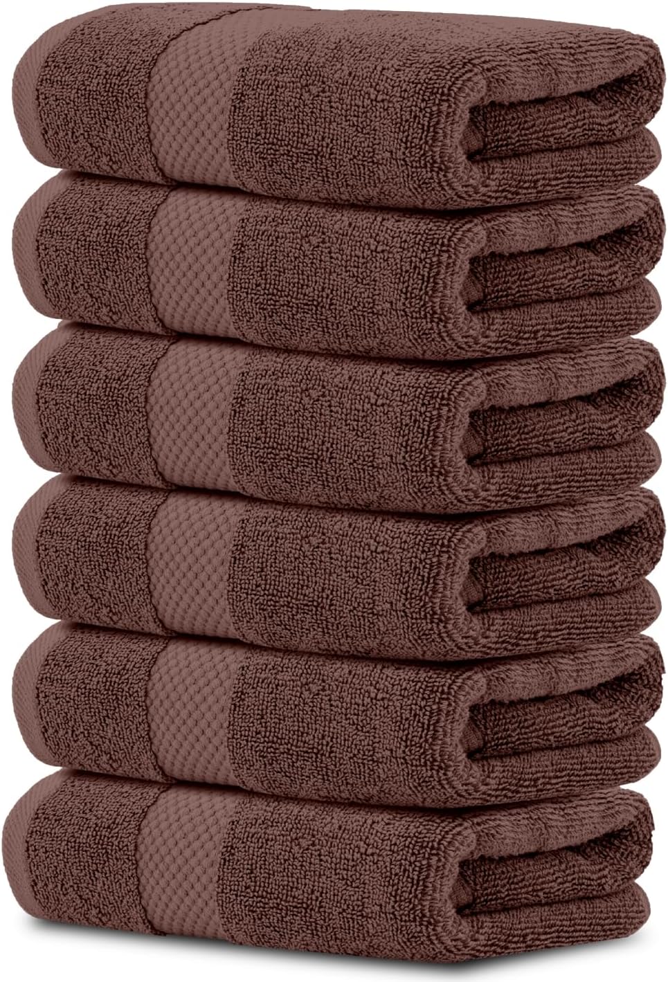 Luxury White Hand Towels - Soft 100% Turkish Cotton | Highly Absorbent Hotel spa Bathroom Towel Collection | 16x30 Inch | Set of 6