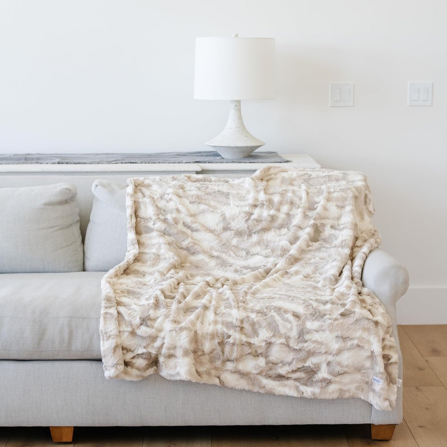 GRACED SOFT LUXURIES Throw Blanket Softest Warm Elegant Cozy Faux Fur Aesthetic for Home, Couch, Sofa, Bed, Living Room (Solid Ivory, Extra Large 60" x 80")