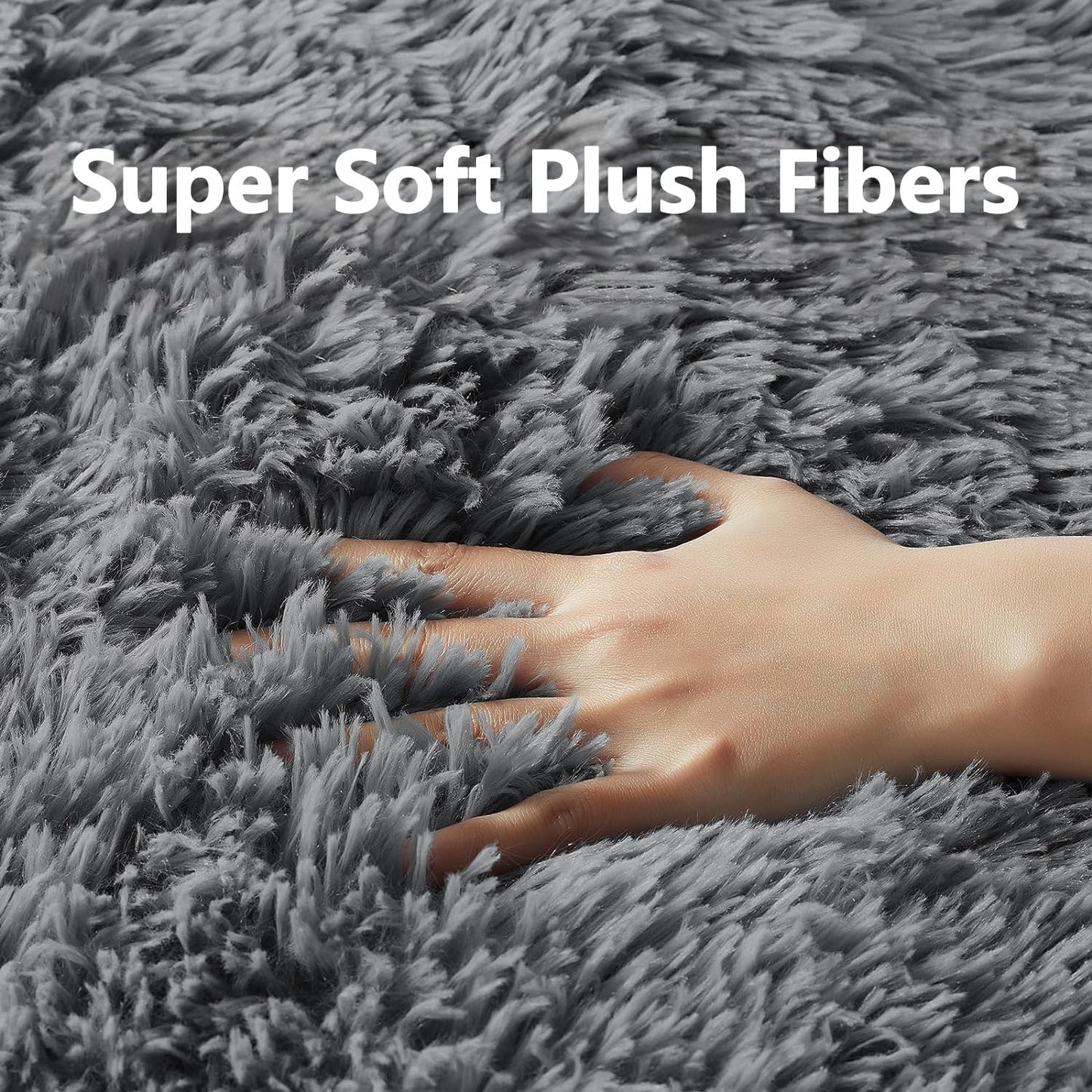 Ophanie Upgrade 5x8 Rugs for Living Room,Grey Fluffy Carpet Large Fuzzy Plush Shag Comfy Soft,Non-Slip Indoor Floor Carpet,for Kids Boys Girls,Room,Bedroom,Playroom,Home Decor Aesthetic