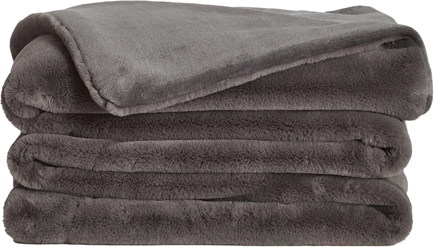 UnHide Lil’ Marsh | Faux Fur Blanket | Durable, Lightweight, Extra Soft Blanket | Machine Washable | Add a Layer of Softness to Any Bed, Couch, or Reading Chair | Rosy Baby, Medium (60” x 80”)