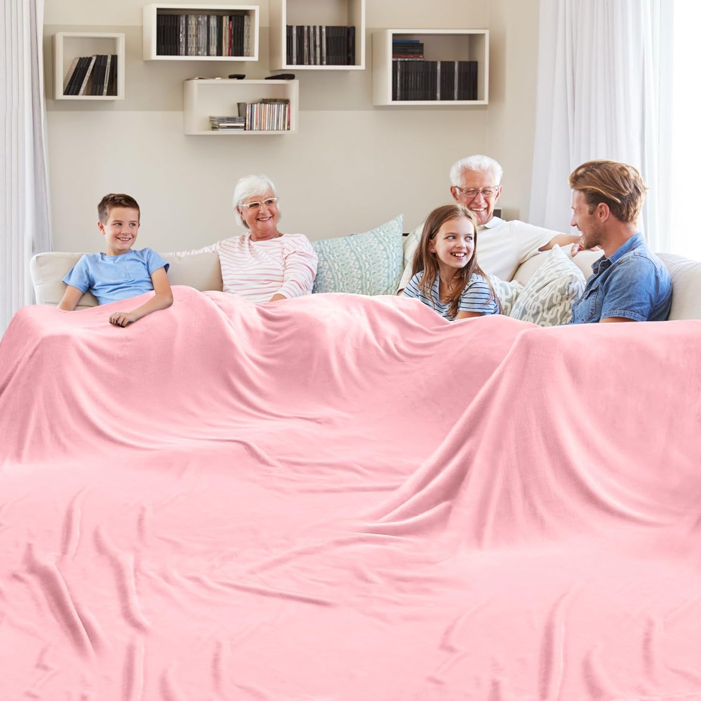 Oversized Blanket 120x120 Inches, Giant Huge Companion for Bed, Sofa,Travel and Camping, Extra Large Big Soft Blanket Fits The Whole Family and Outdoors, Dark Grey 10'x10'