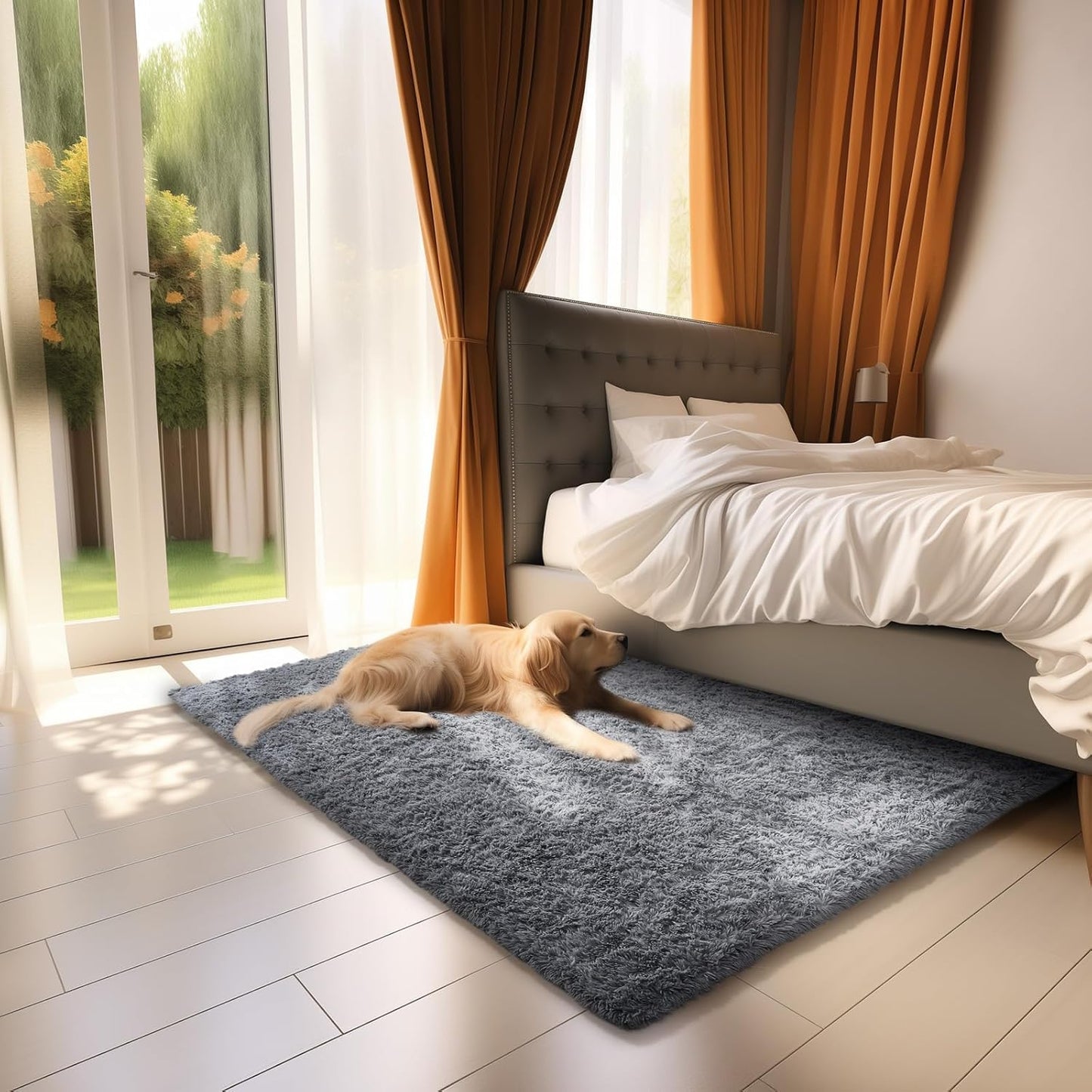 Ophanie Upgrade 5x8 Rugs for Living Room,Grey Fluffy Carpet Large Fuzzy Plush Shag Comfy Soft,Non-Slip Indoor Floor Carpet,for Kids Boys Girls,Room,Bedroom,Playroom,Home Decor Aesthetic