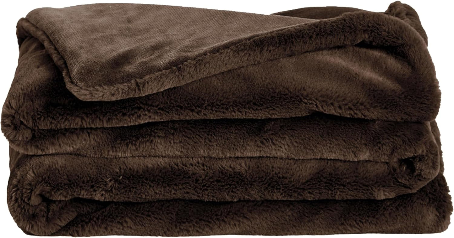 UnHide Lil’ Marsh | Faux Fur Blanket | Durable, Lightweight, Extra Soft Blanket | Machine Washable | Add a Layer of Softness to Any Bed, Couch, or Reading Chair | Rosy Baby, Medium (60” x 80”)