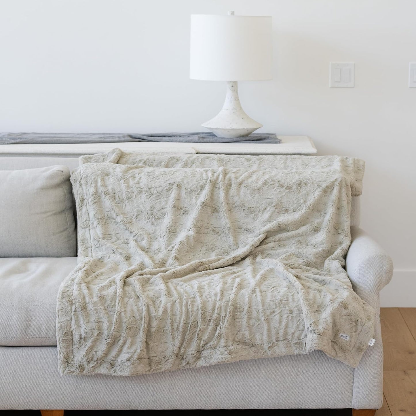 GRACED SOFT LUXURIES Throw Blanket Softest Warm Elegant Cozy Faux Fur Aesthetic for Home, Couch, Sofa, Bed, Living Room (Solid Ivory, Extra Large 60" x 80")