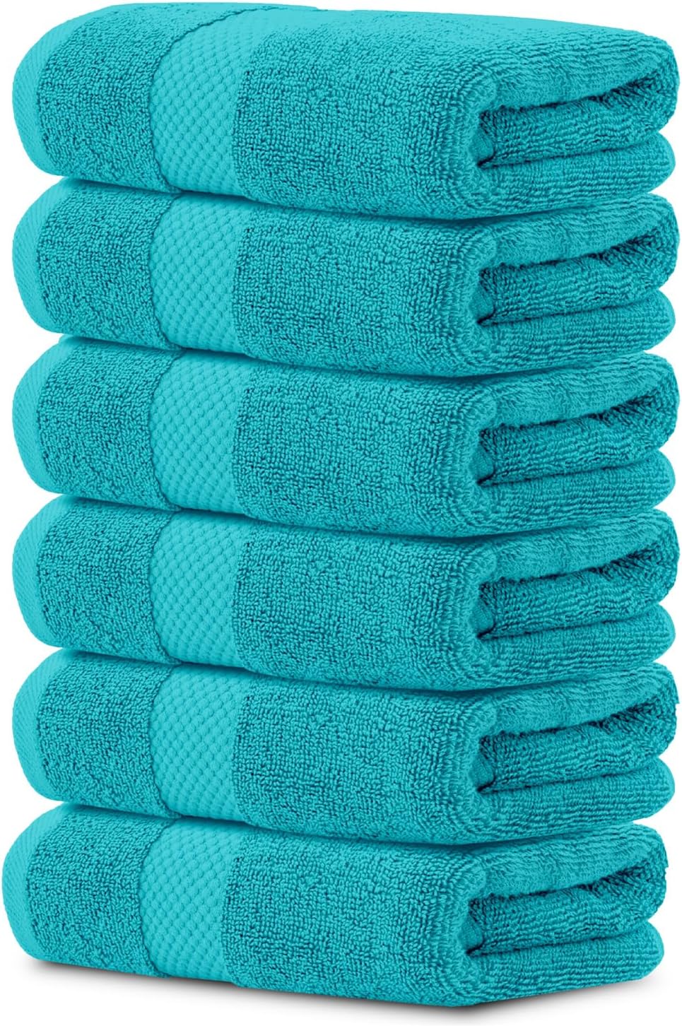 Luxury White Hand Towels - Soft 100% Turkish Cotton | Highly Absorbent Hotel spa Bathroom Towel Collection | 16x30 Inch | Set of 6