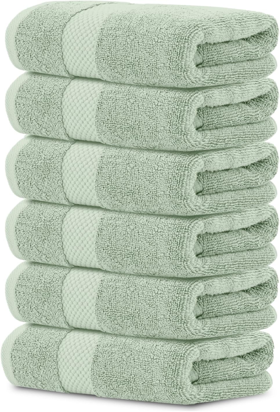 Luxury White Hand Towels - Soft 100% Turkish Cotton | Highly Absorbent Hotel spa Bathroom Towel Collection | 16x30 Inch | Set of 6