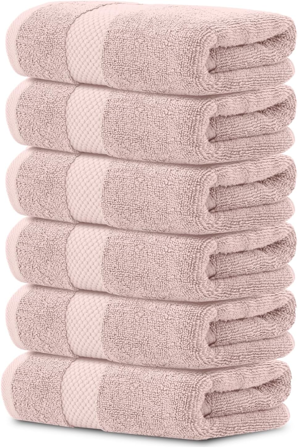 Luxury White Hand Towels - Soft 100% Turkish Cotton | Highly Absorbent Hotel spa Bathroom Towel Collection | 16x30 Inch | Set of 6