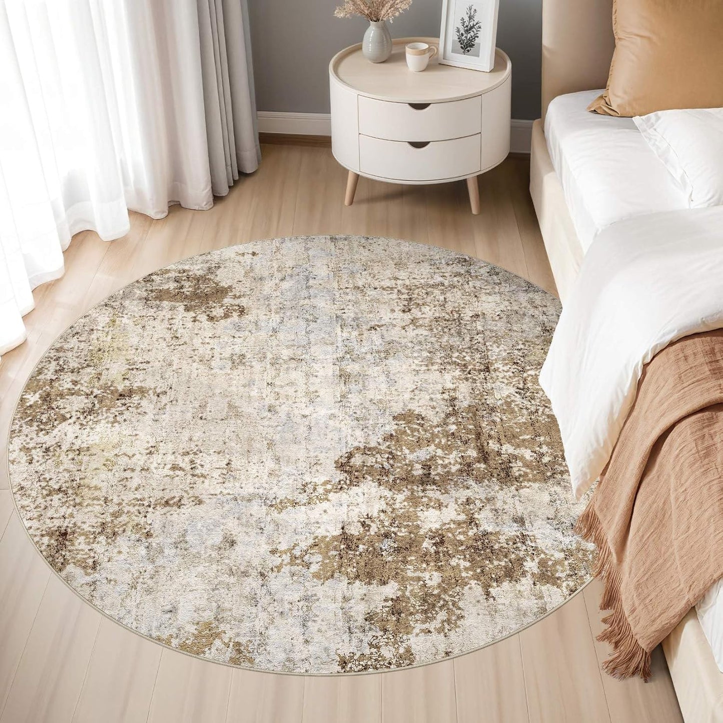 Living Room Area Rugs - 6x9 Abstract Large Soft Indoor Washable Rug Neutral Modern Low Pile Carpet for Bedroom Dining Room Farmhouse Home Office - Grey Blue
