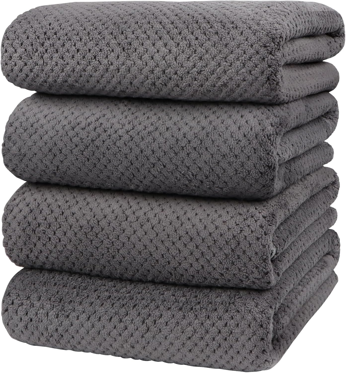 HOMEXCEL Bath Towels Pack of 2, (27 x 54 Inches) Microfiber Ultra Soft Highly Absorbent Bath Towel Set, Lightweight and Quick Drying Towels for Body, Sport, Yoga, SPA, Fitness, Grey