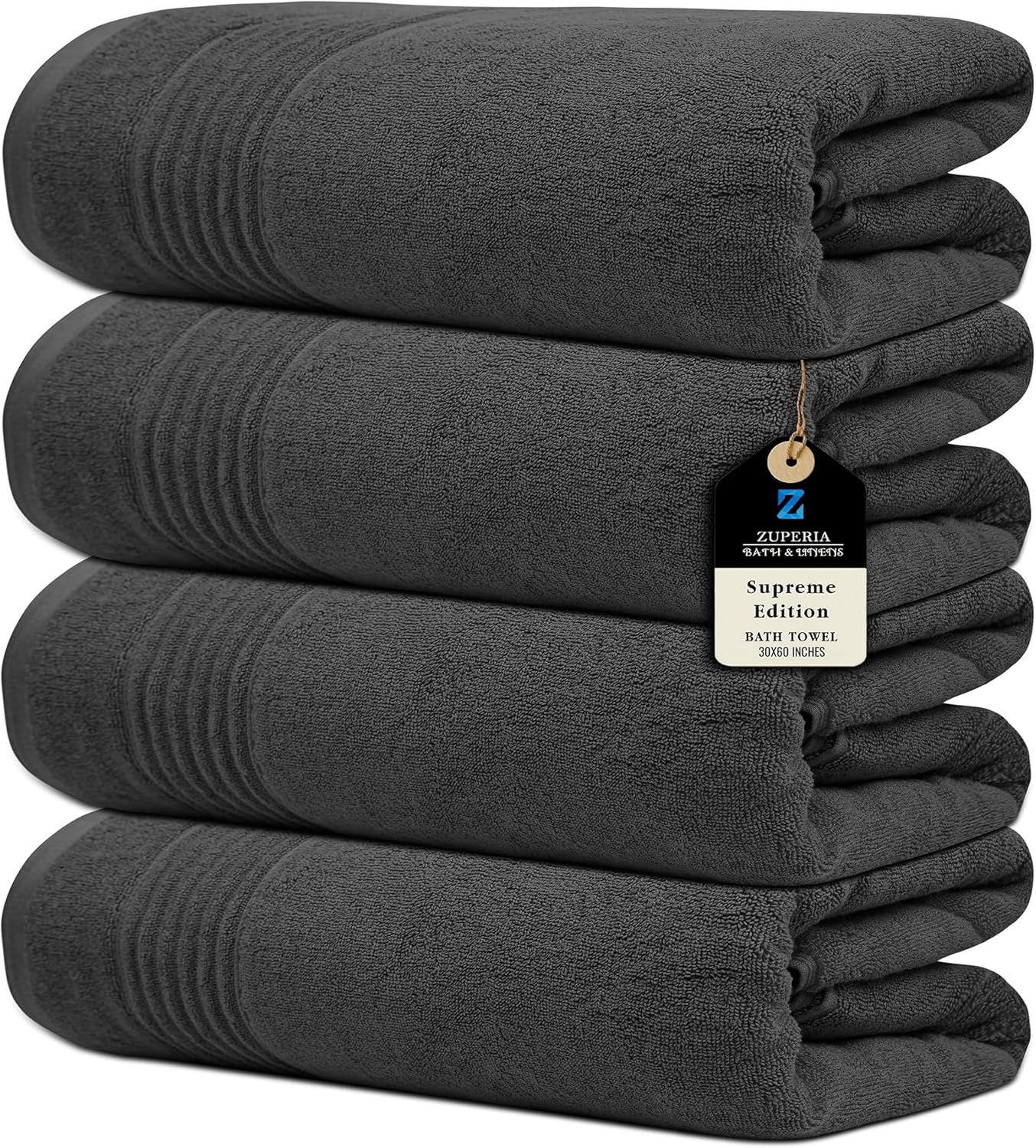 ZUPERIA 7-Pack Bath Towels - 30" x 54" - Ultra Soft 100% Cotton Large Bath Towels- Highly Absorbent for Bathroom, Pool, Gym, Spa, and Hotel Use (Colors Variety)