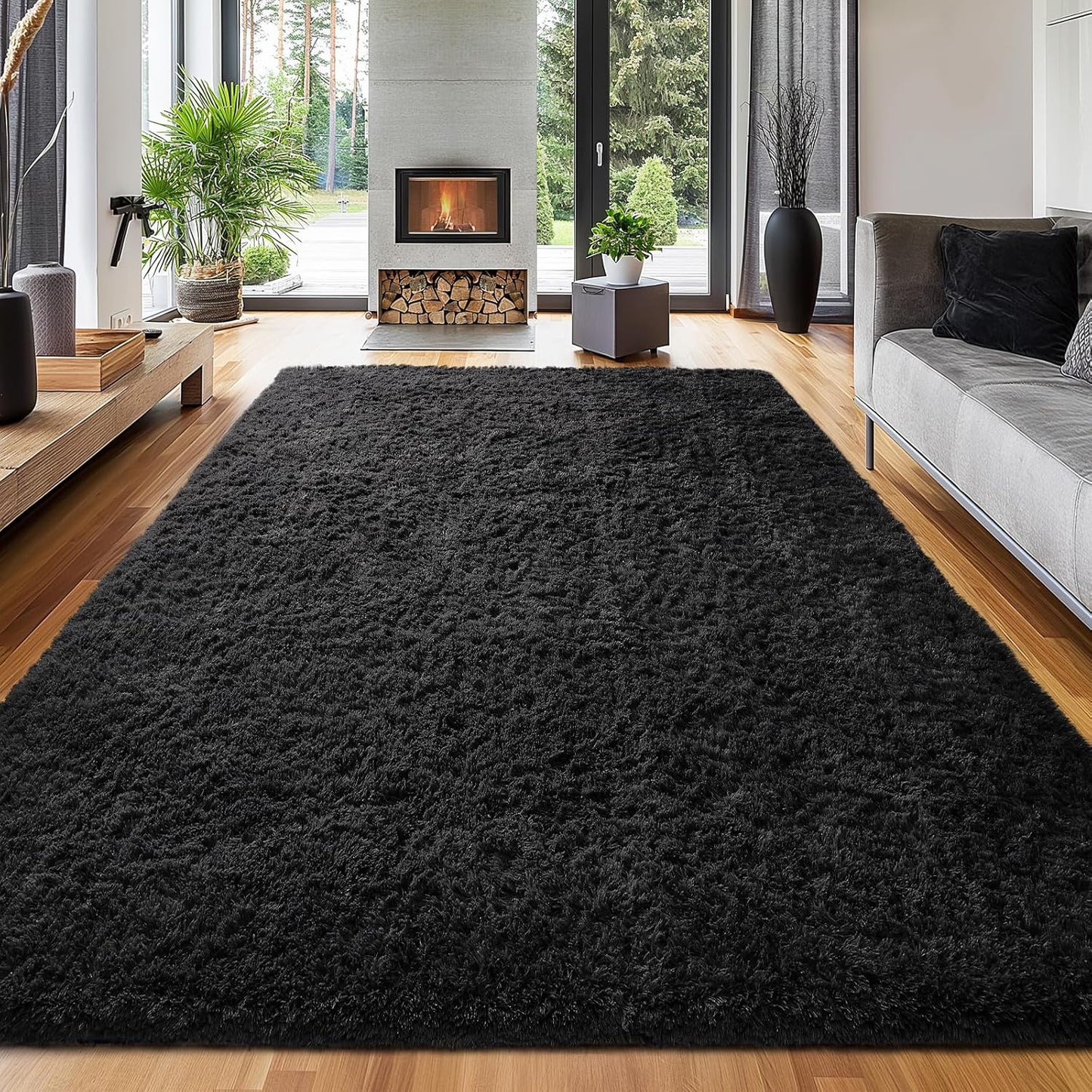 Ophanie Upgrade 5x8 Rugs for Living Room,Grey Fluffy Carpet Large Fuzzy Plush Shag Comfy Soft,Non-Slip Indoor Floor Carpet,for Kids Boys Girls,Room,Bedroom,Playroom,Home Decor Aesthetic