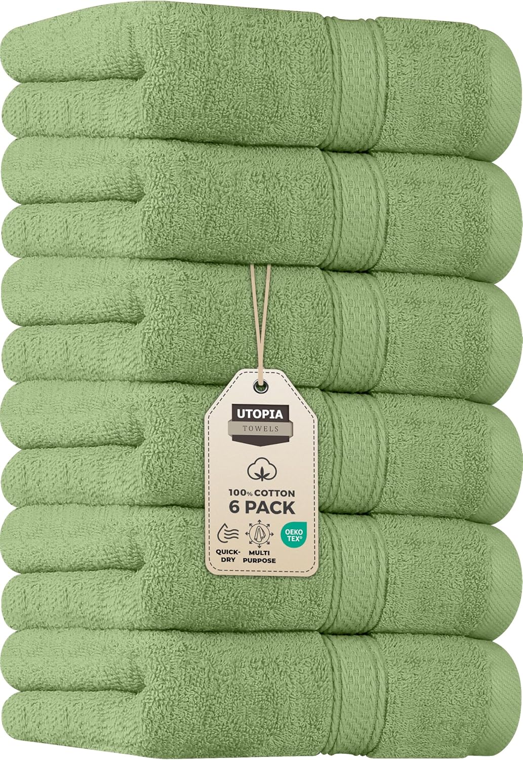 Utopia Towels 6 Pack Premium Hand Towels Set, 16 by 28 inches, 100% Ring Spun Cotton, Ultra Soft and Highly Absorbent 600GSM Towels for Bathroom, Gym, Shower, Hotel, and Spa, Grey