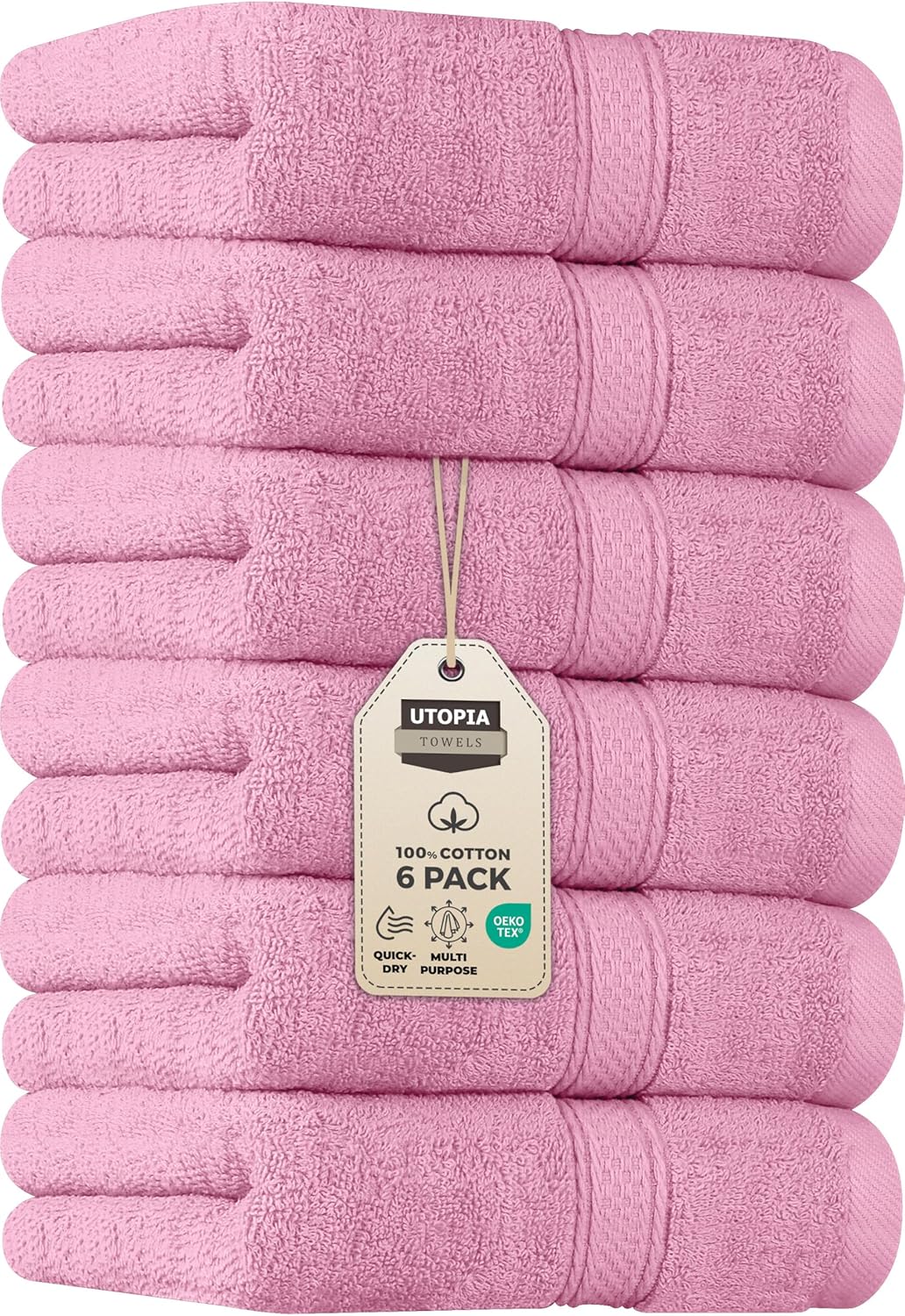 Utopia Towels 6 Pack Premium Hand Towels Set, 16 by 28 inches, 100% Ring Spun Cotton, Ultra Soft and Highly Absorbent 600GSM Towels for Bathroom, Gym, Shower, Hotel, and Spa, Grey