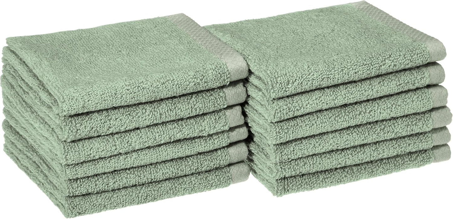 Amazon Basics 2 Piece Quick-Dry Oversize Bath Towel, 100% Cotton, Lake Blue, 54" x 30"