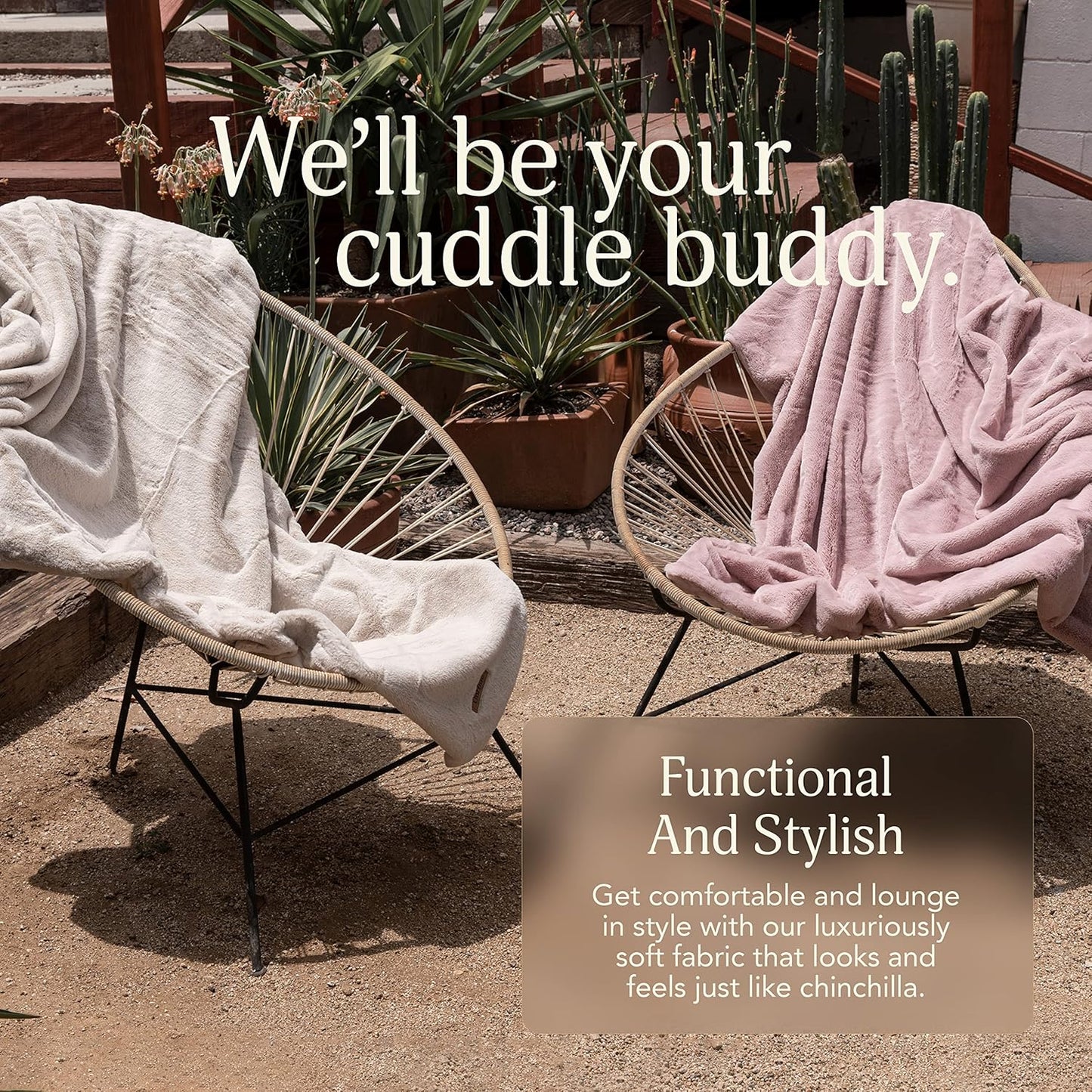 UnHide Lil’ Marsh | Faux Fur Blanket | Durable, Lightweight, Extra Soft Blanket | Machine Washable | Add a Layer of Softness to Any Bed, Couch, or Reading Chair | Rosy Baby, Medium (60” x 80”)